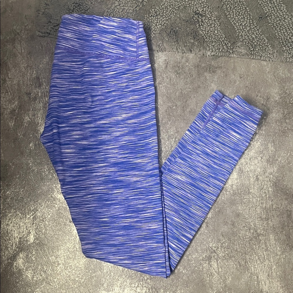 Blue and White Striped Leggings
